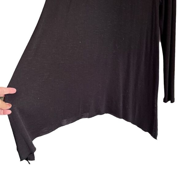 Torrid Asymmetrical Hem Cowl Neck Tunic Top Black Size 1 - Picture 6 of 7